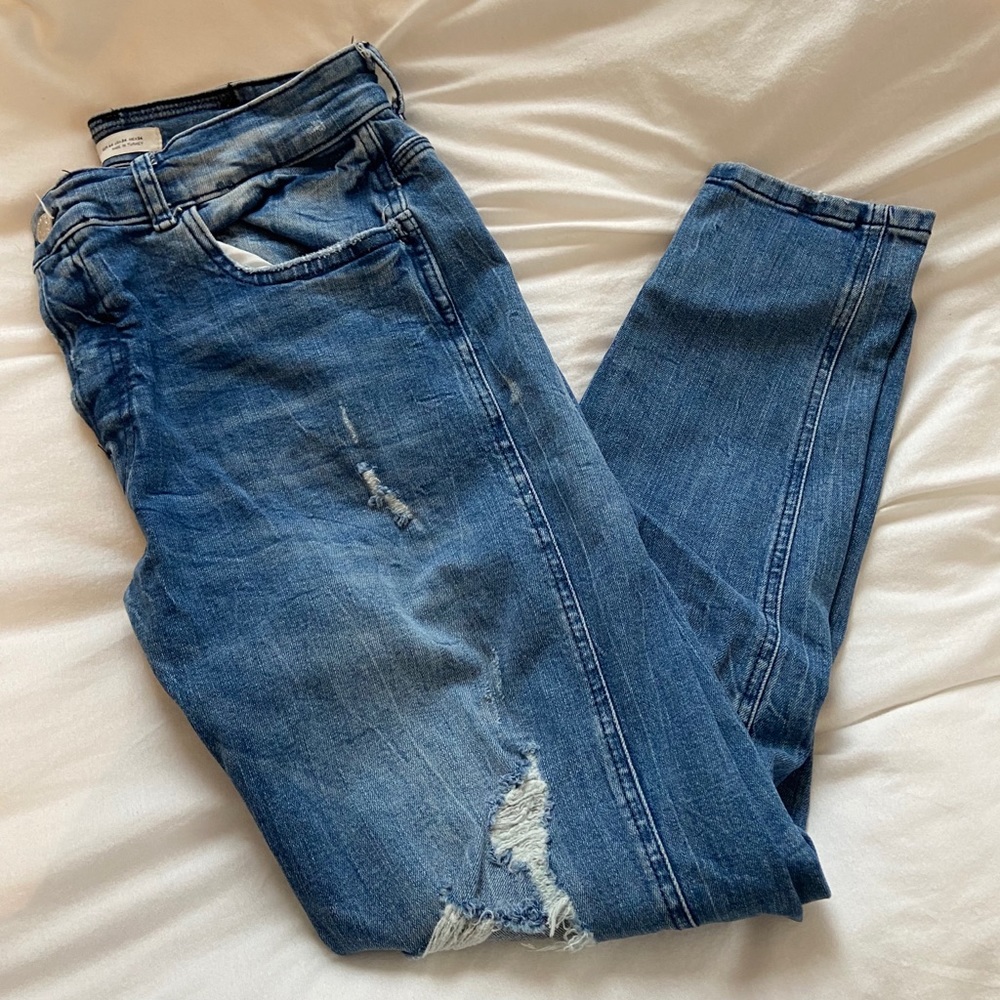 ZARA Men’s Skinny Flex Ripped Jeans